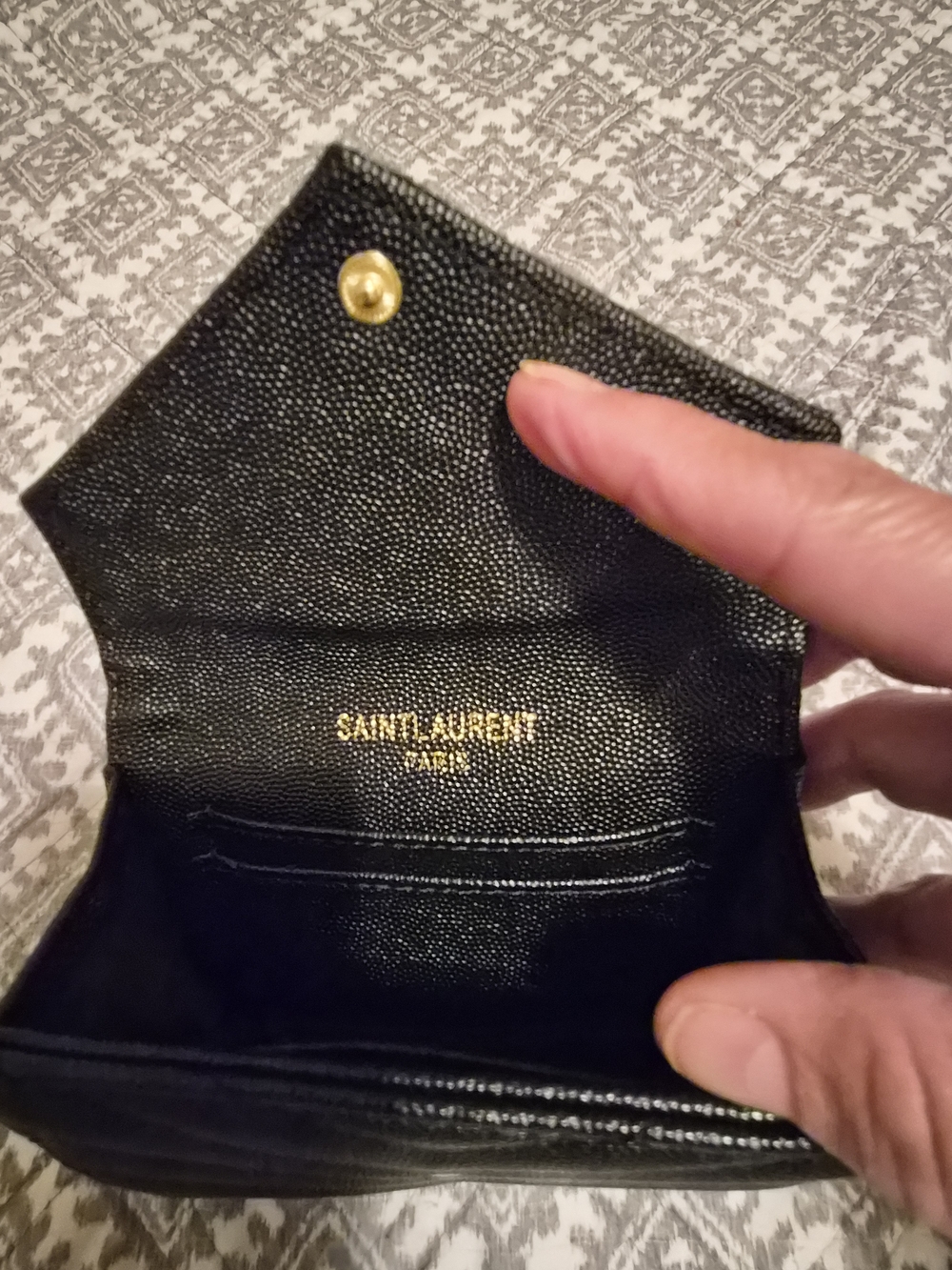 Saint Laurent Black YSL Monogram Quilted Leather Wallet - Picture 5 of 5